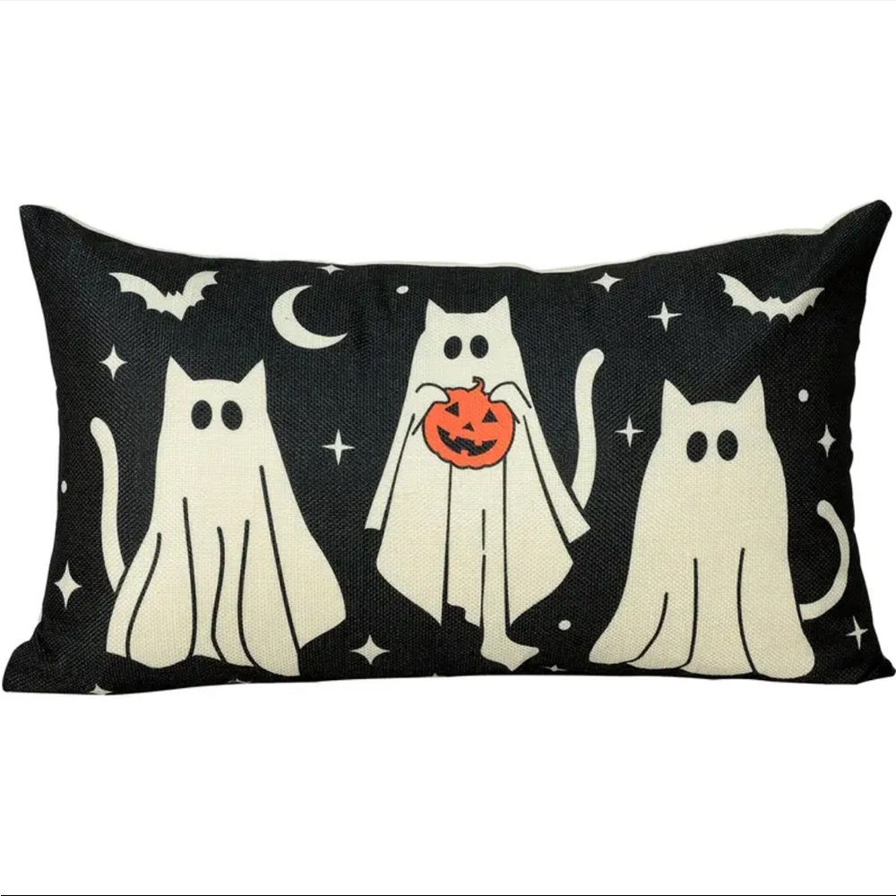 Cats Trick Or Treating Pillow Covers Zipper Closure